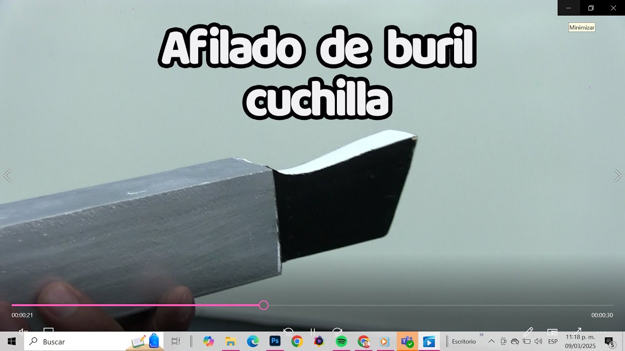 afilado de buril tipo cuchilla