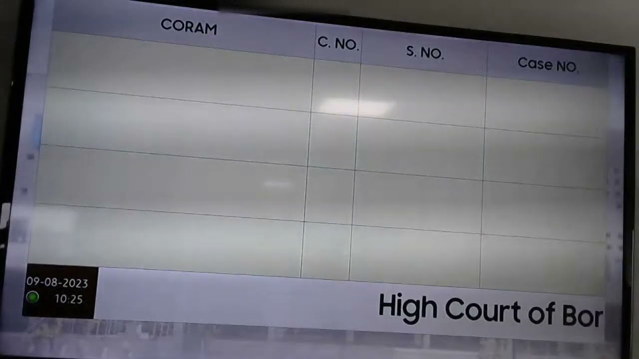 Display Board of The High Court of Bombay at Goa