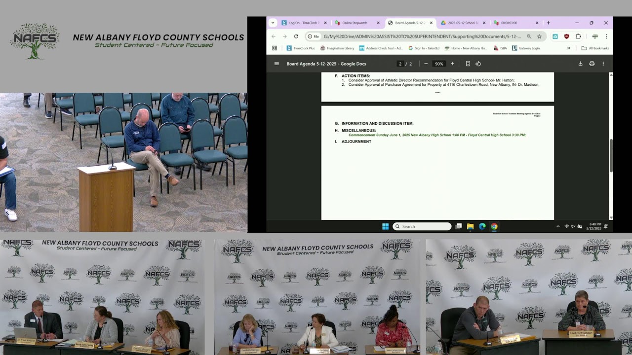 NAFCS School Board - 5/12/2025