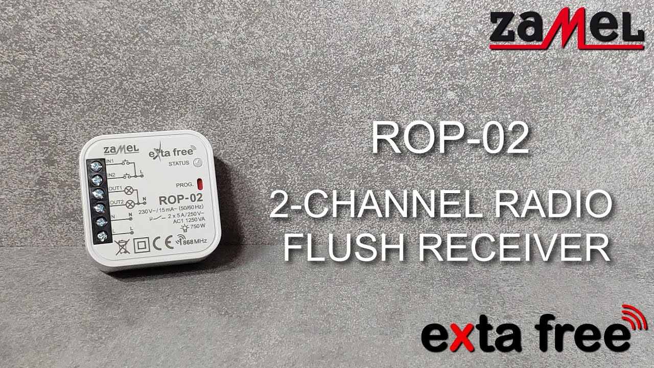 ROP-02 - 2-Channel Radio Flush Receiver - ZAMEL - EXTA FREE