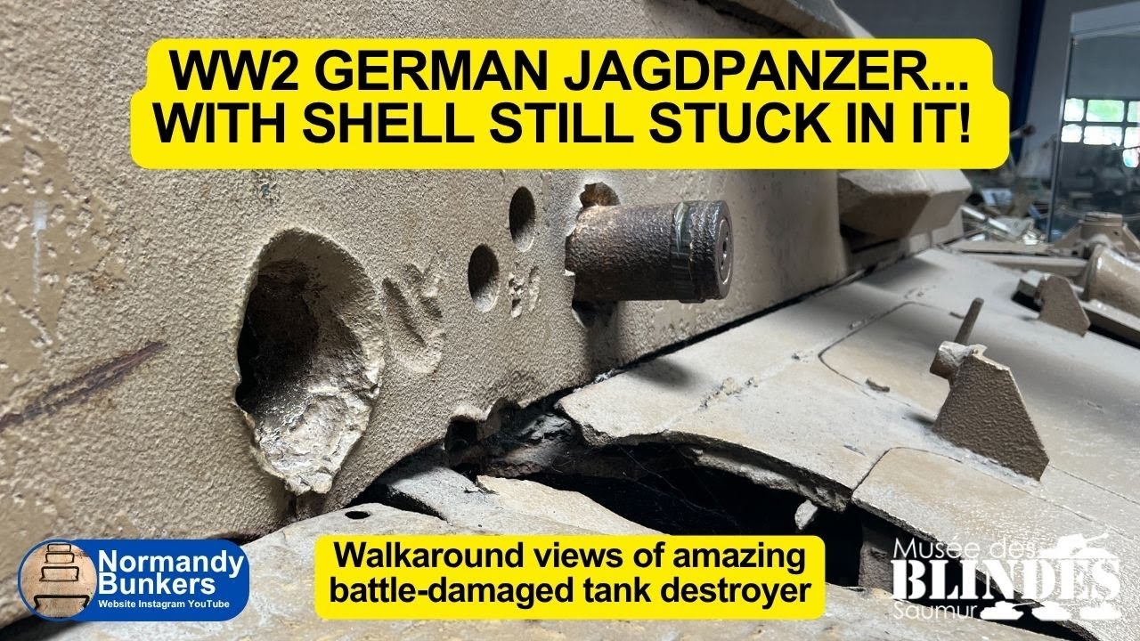 WW2 GERMAN TANK DESTROYER WITH SHELL STUCK IN ITS ARMOUR!