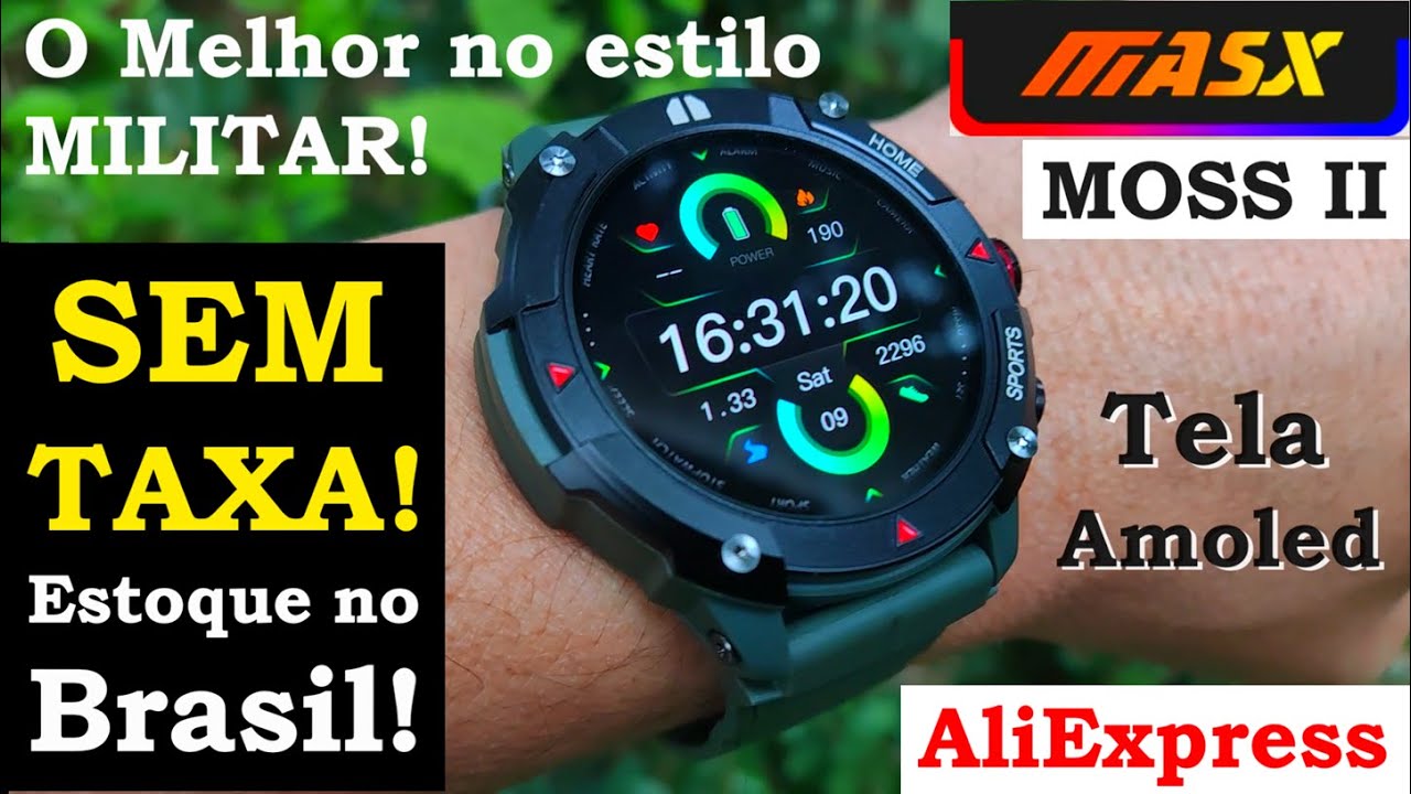 NOVO SMARTWATCH MILITAR MASX MOSS 2 SEM TAXA E SEM ICMS! DEPOSITO NO BRASIL! #ALIEXPRESS