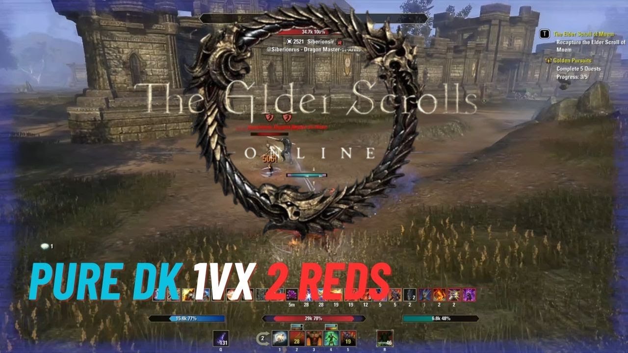 ESO PvP 1VX Cyrodiil Pure DK VS 2 Reds no Scribing no Subclass (1V2)