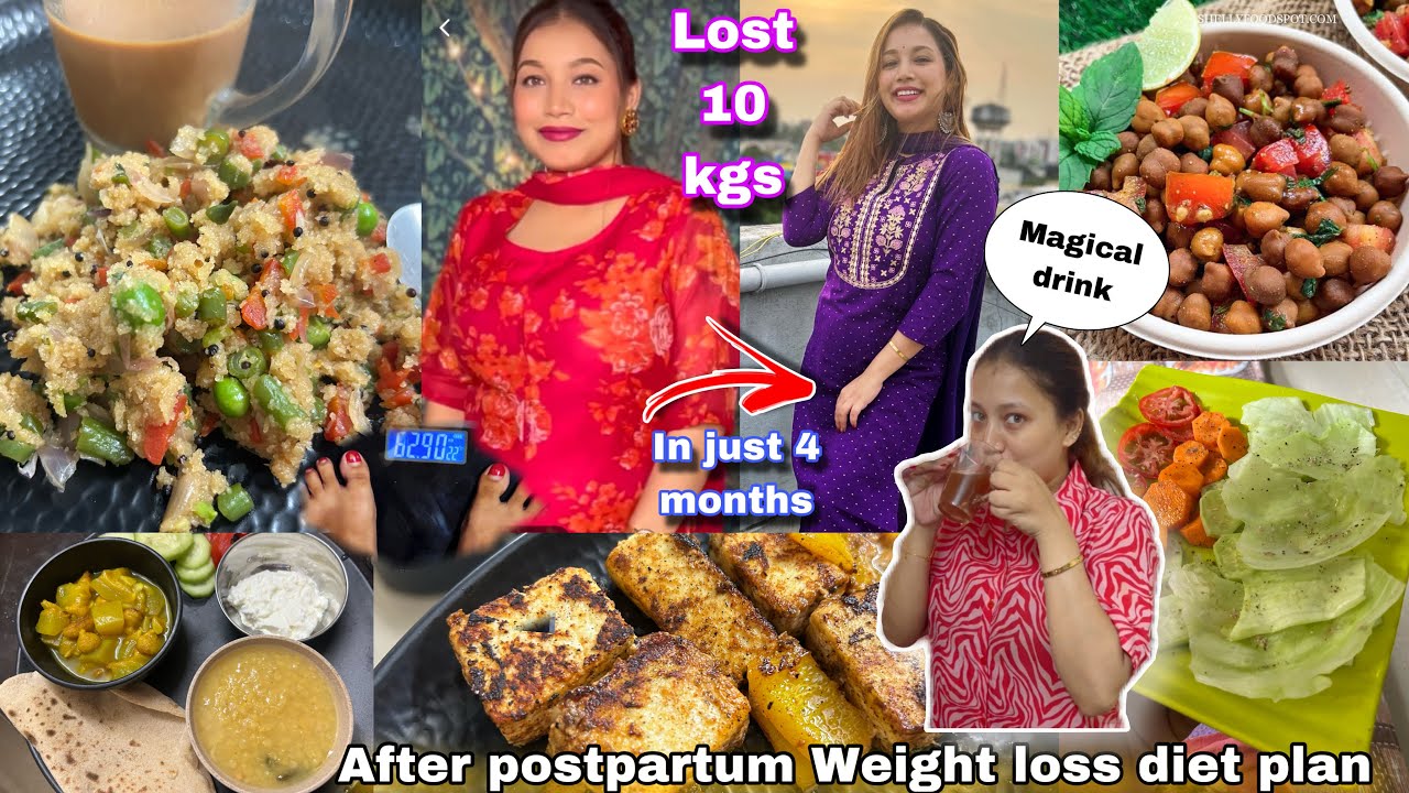 My 10 kg Weight loss diet plan after Postpartum🤰63kg to 53kg in just 4 months😍