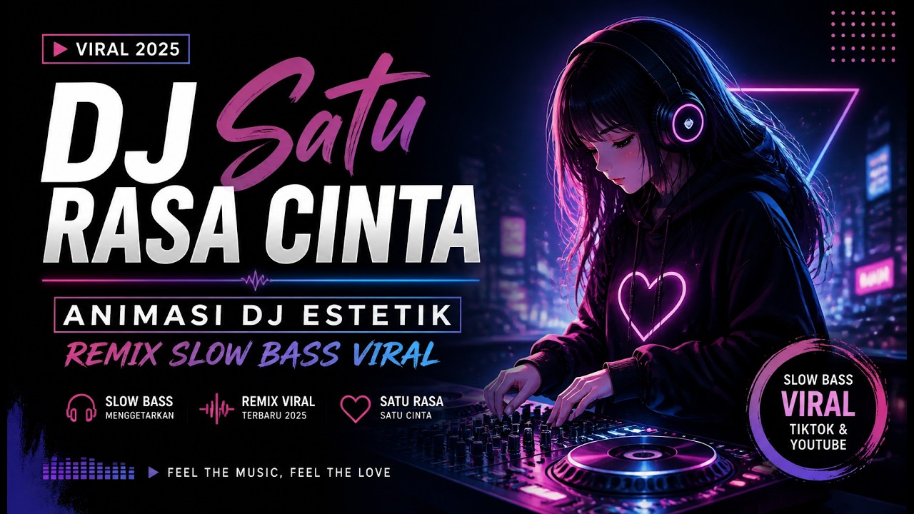 DJ Satu Rasa Cinta – Animasi DJ Estetik | Remix Slow Bass Viral