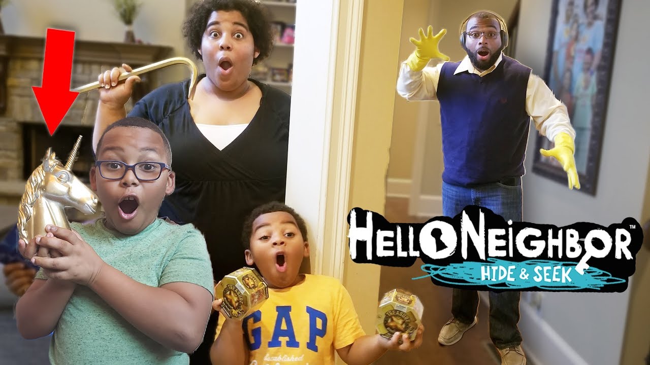 (Finding the Golden Unicorn) Hello Neighbor Hide & Seek in Real Life!