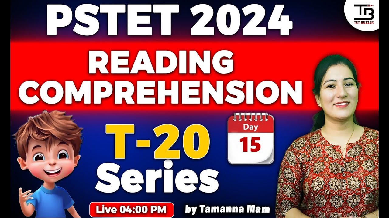 PSTET 2024 T20 Series for "English Reading Comprehension"" Session- 15 by Tamanna Mam 