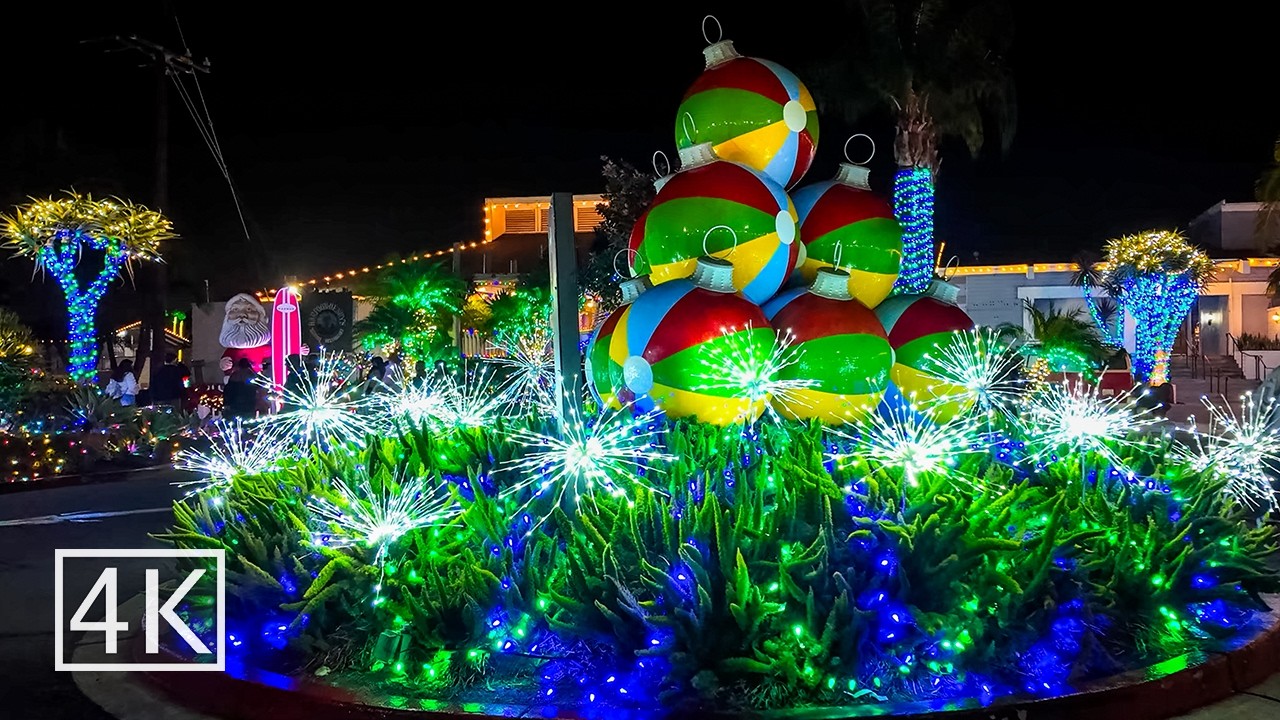 [4K] 🎄Christmas Lights - Dana Point Harbor - Orange County California