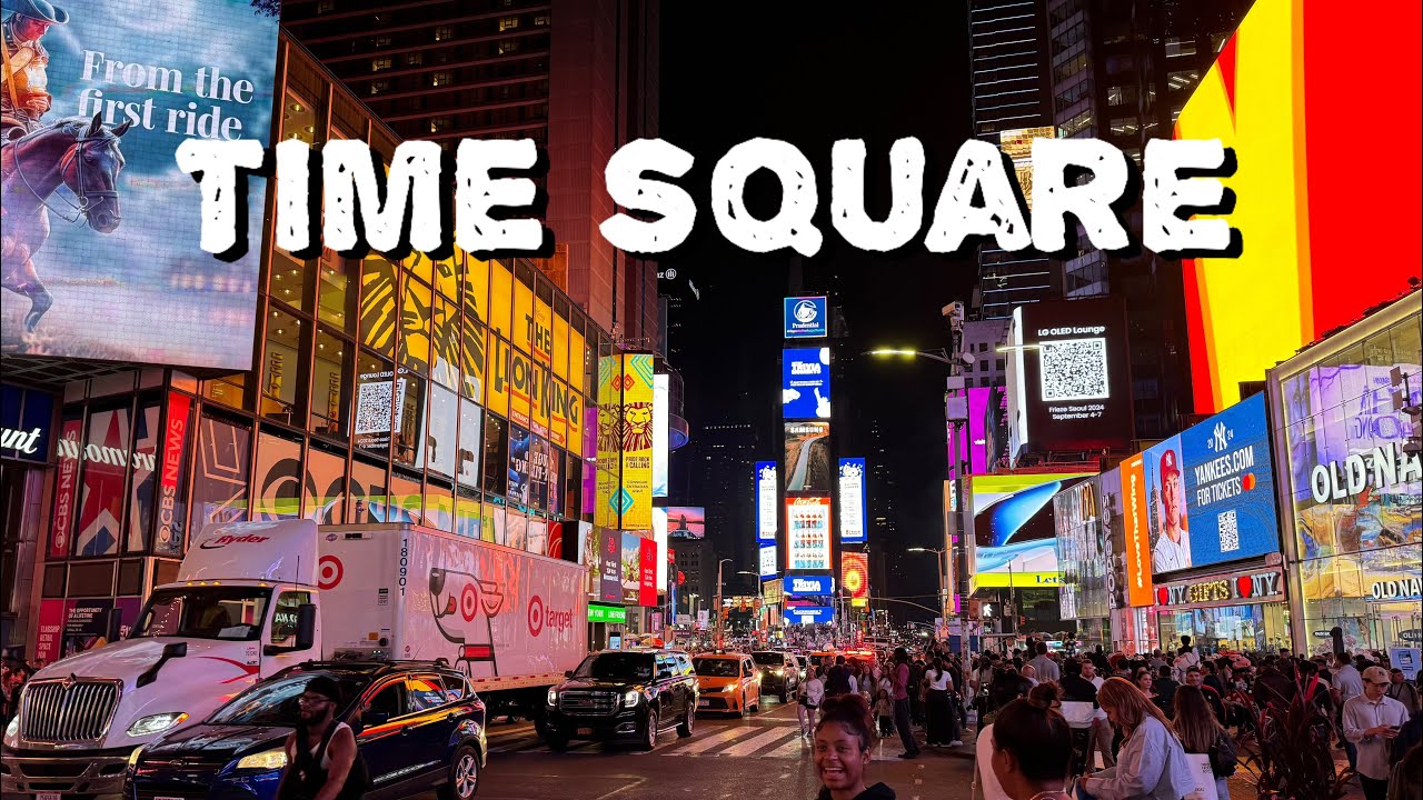 Caminando En Time Square Midnight Moment Manhattan Nueva York 2025