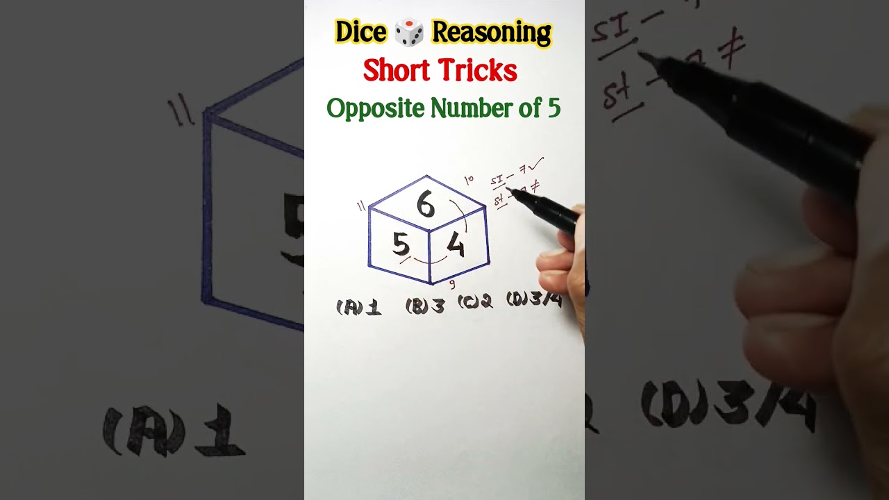 Reasoning 🎲 Tricks || Dice Tricks in hindi single Dice Tricks #shortsfeed #sscresoning #yt #ssc #upp