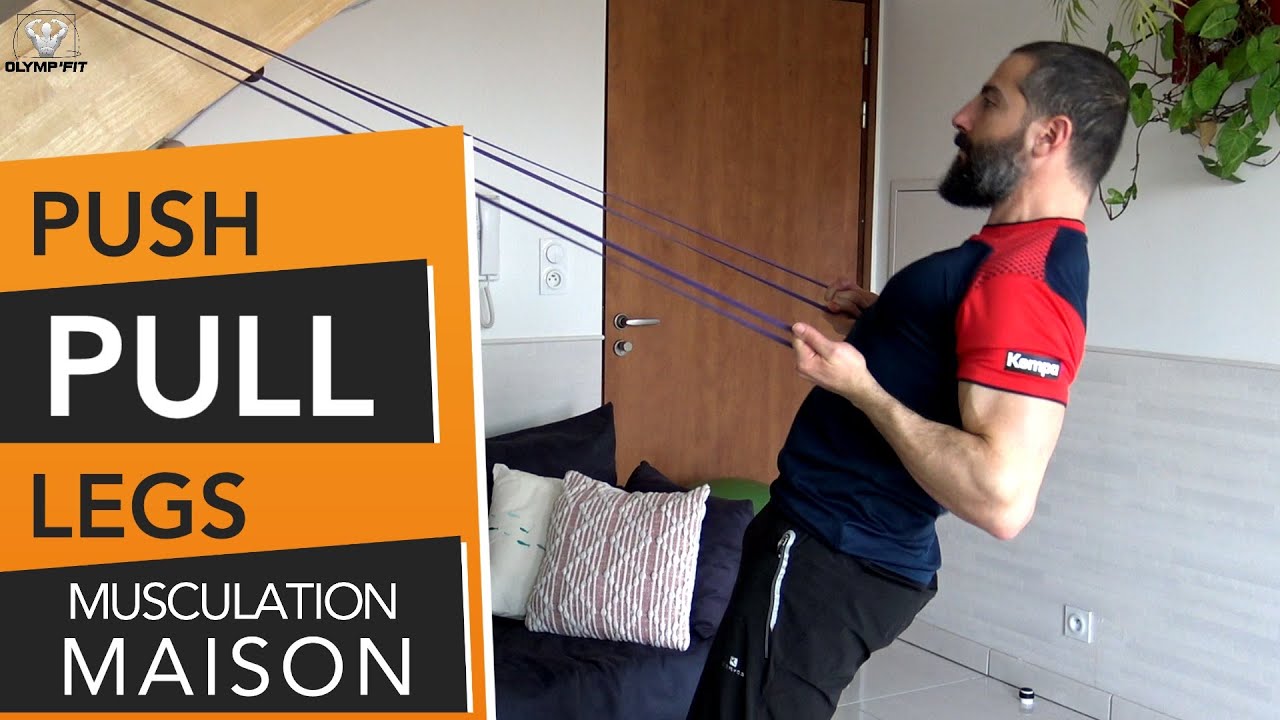 PUSH PULL LEGS à la MAISON [SÉANCE PULL] Musculation salles fermées Programme Trapèzes Dos Biceps