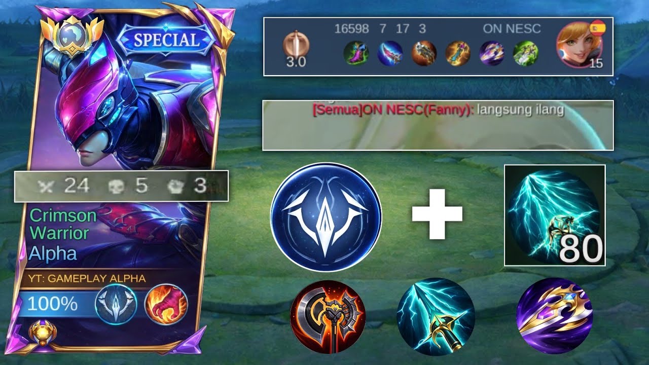 ALPHA BIKIN HYPER FANNY COKLAT, BUILD DAN EMBLEM TERBAIK ALPHA | MLBB
