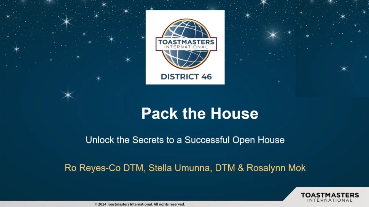 Pack the House: Secrets to a Successful Toastmasters Open House