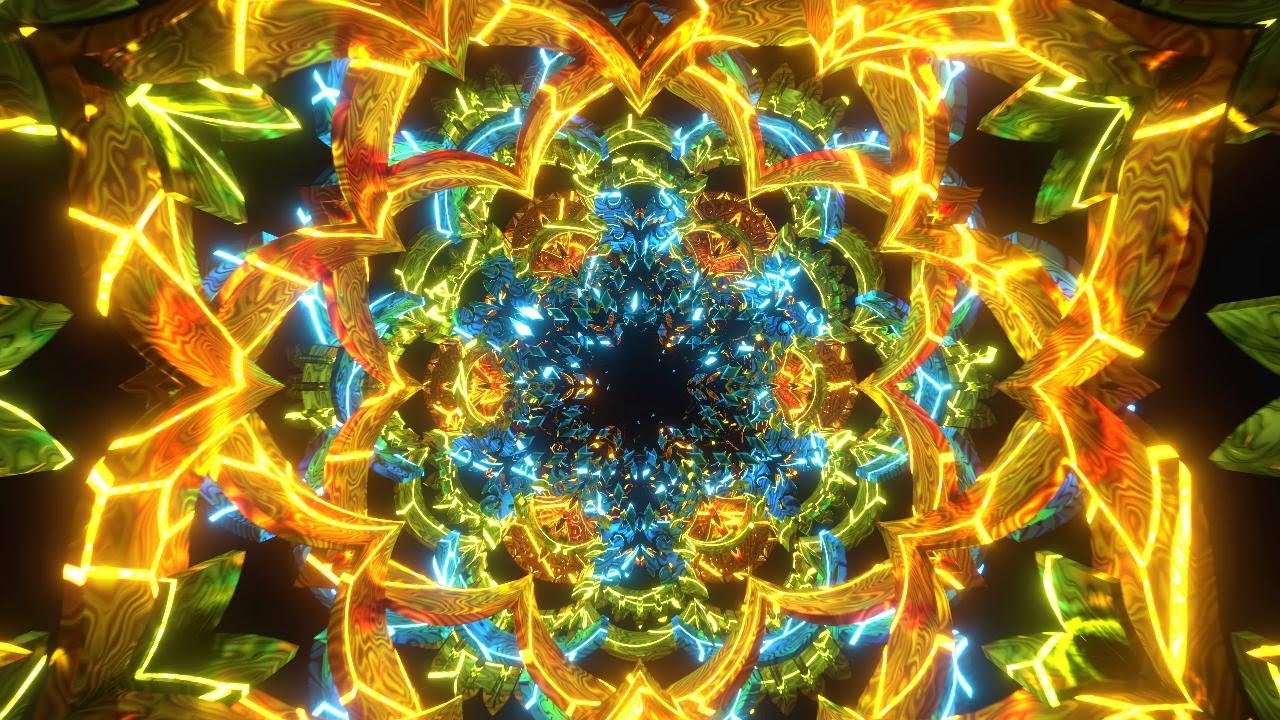 Túnel Psicodélico en Kaleidoscopio | Luces Abstractas Neon | Video Fondo 5 Horas 4K 60FPS