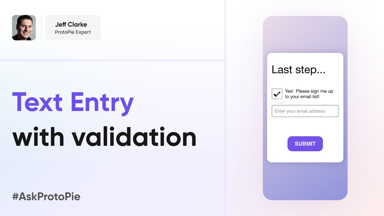 ProtoPie Tutorial | Prototyping Text Entry with Validation Using Formulas, Functions #AskProtoPie
