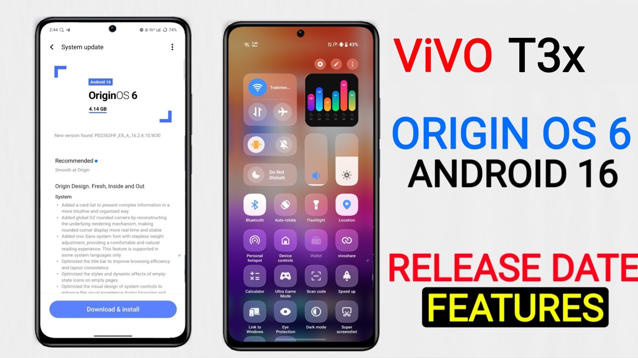 Vivo T3x OriginOS 6 Android 16 Update | New Features & Release Date #vivot3x