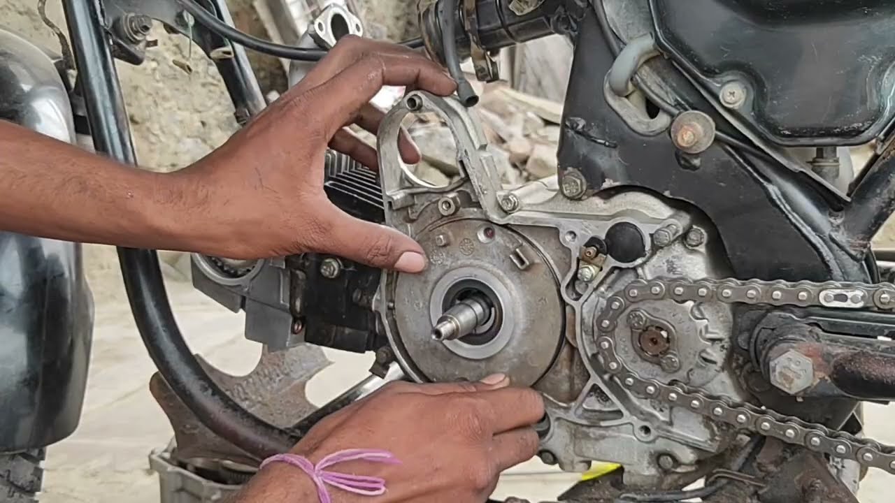 Hero bike magnet fitting full video engine repair Part 6 💯✅👍🏻 work 🧑🏻‍🔧 mechanic video tips 😃