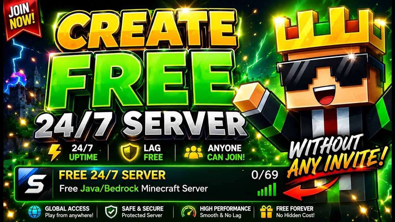Is THIS The New Best Free Minecraft Server Host? Make Free Minecraft Server 24/7 JAVA + PE Cracked✅