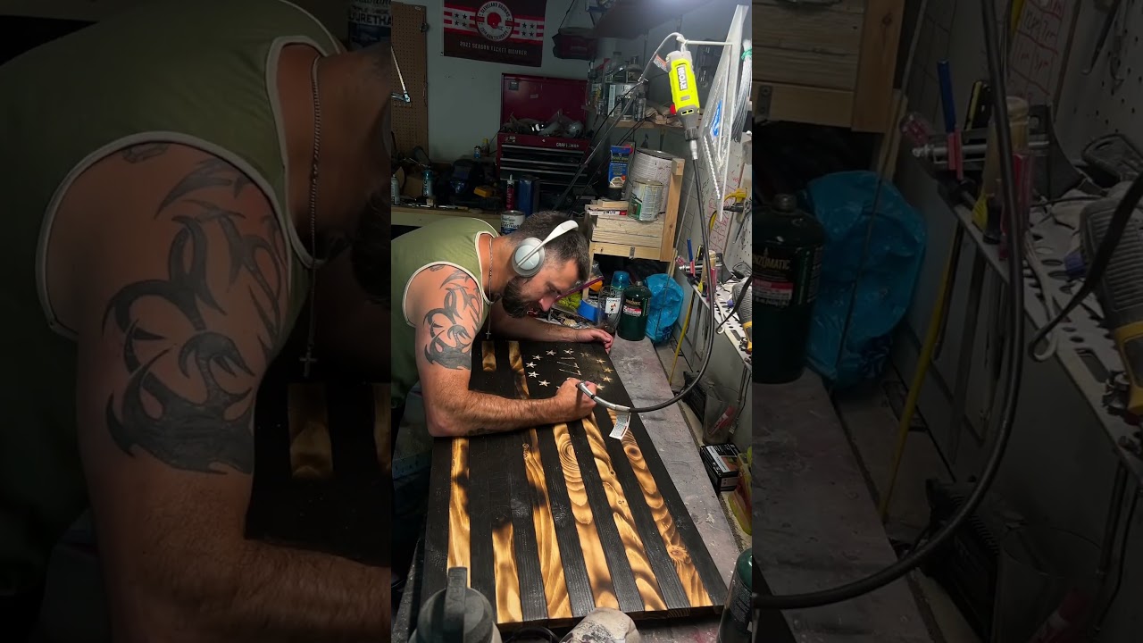 Wooden &ldquo;We The People&rdquo; American flag build. You can DIY too! #america #diy #woodworking #usa