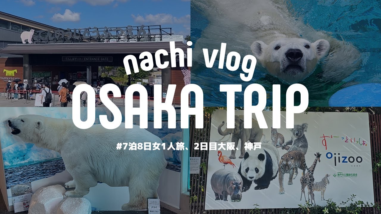 〈 ②女1人旅7泊8日の夏休み 〉大阪 / 天王寺動物園のお姉ちゃんになったホッキョクグマのホウちゃんに会う / 海遊館 / 王子動物園に行く〈 動物園、水族館巡り 〉