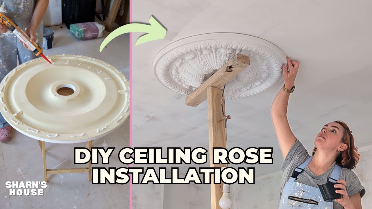 How to fit a faux plaster ceiling rose - and HOW TO attach a light fitting to it! | Sharn's House