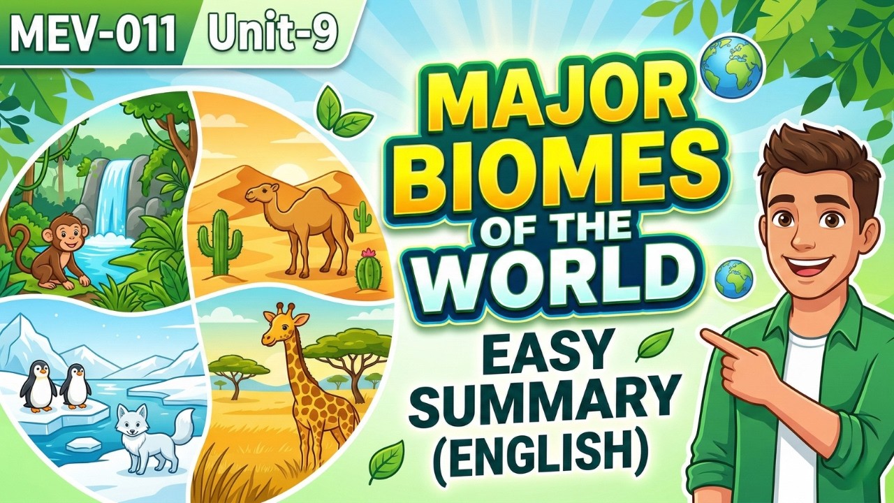 MEV-011 Unit-9 Major Biomes of the World | Easy Summary (English)