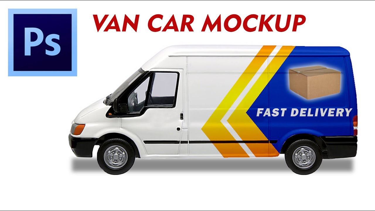 Branding Mockup for Advertising in the Van car using Photoshop
