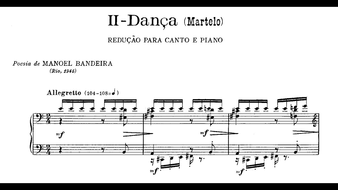 Villa-Lobos - Dança (Martelo), II. das Bachianas Brasileiras No.5 (M. L. Godoy, sop; M. Santos, pn)