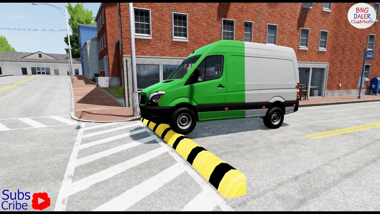 Cars vs Massive Magic colors Speed Bumps &ndash; BeamNG.Drive - Beamng DALER Games #59