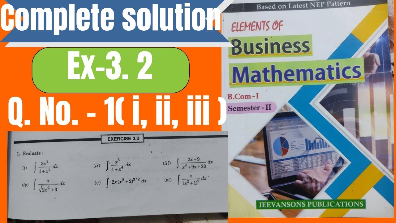 Ex-3.2 #Ch-3 #2ndsem #b.com #KUK #trending #viral #viralvdo #maths #youtube  #trendingvdo