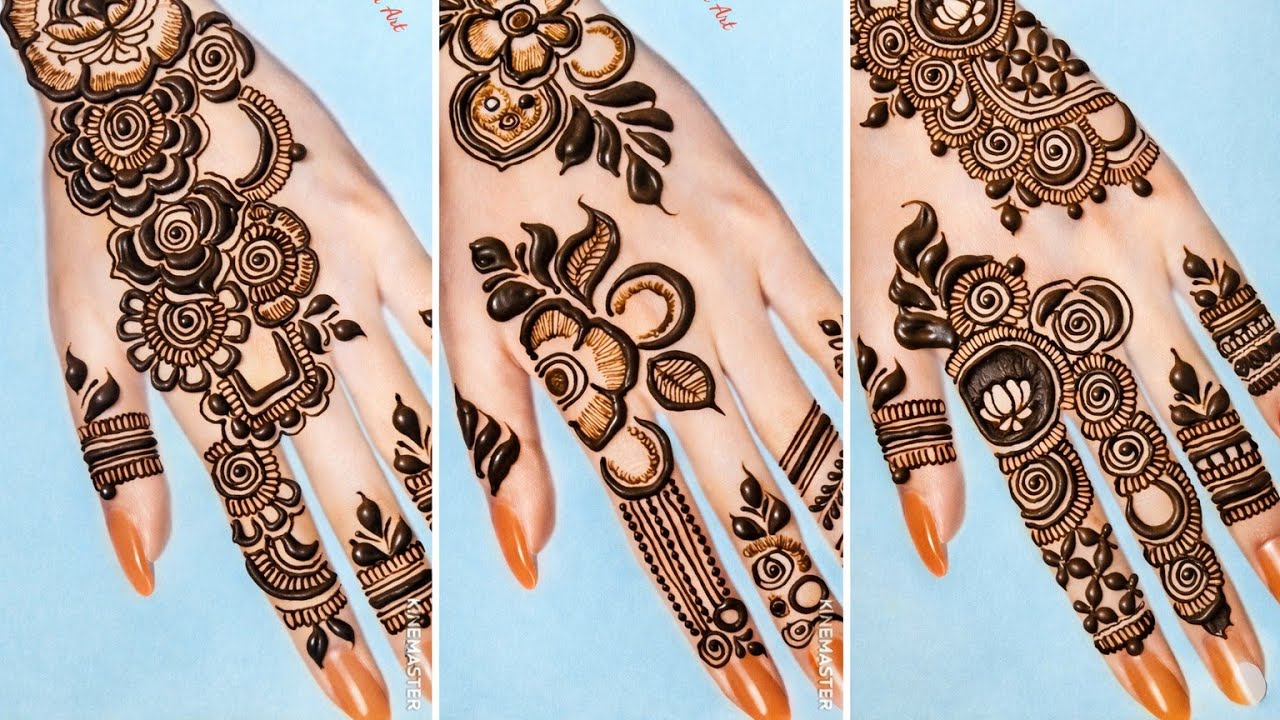 Simple and beautiful cone designs |Arabicmehndi design back hand | Flower mehndi design