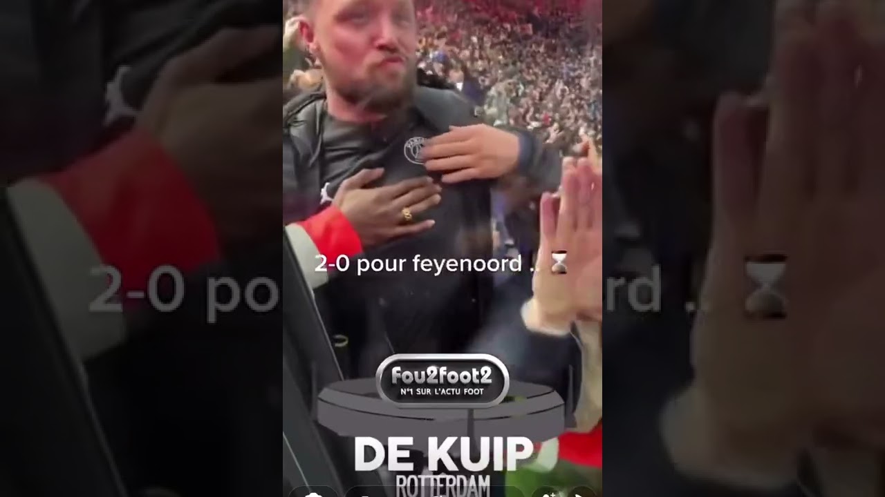 Un supporters de Rotterdam provoque les ultras marseillais avec un maillot du PSG🤣#psgom #om #ultra