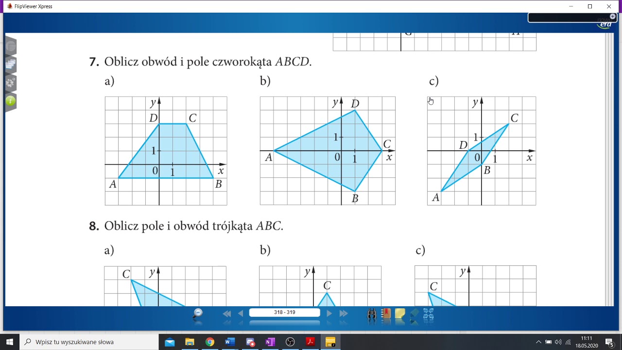 Klasa 7 Długości i pola w układzie współrzędnych