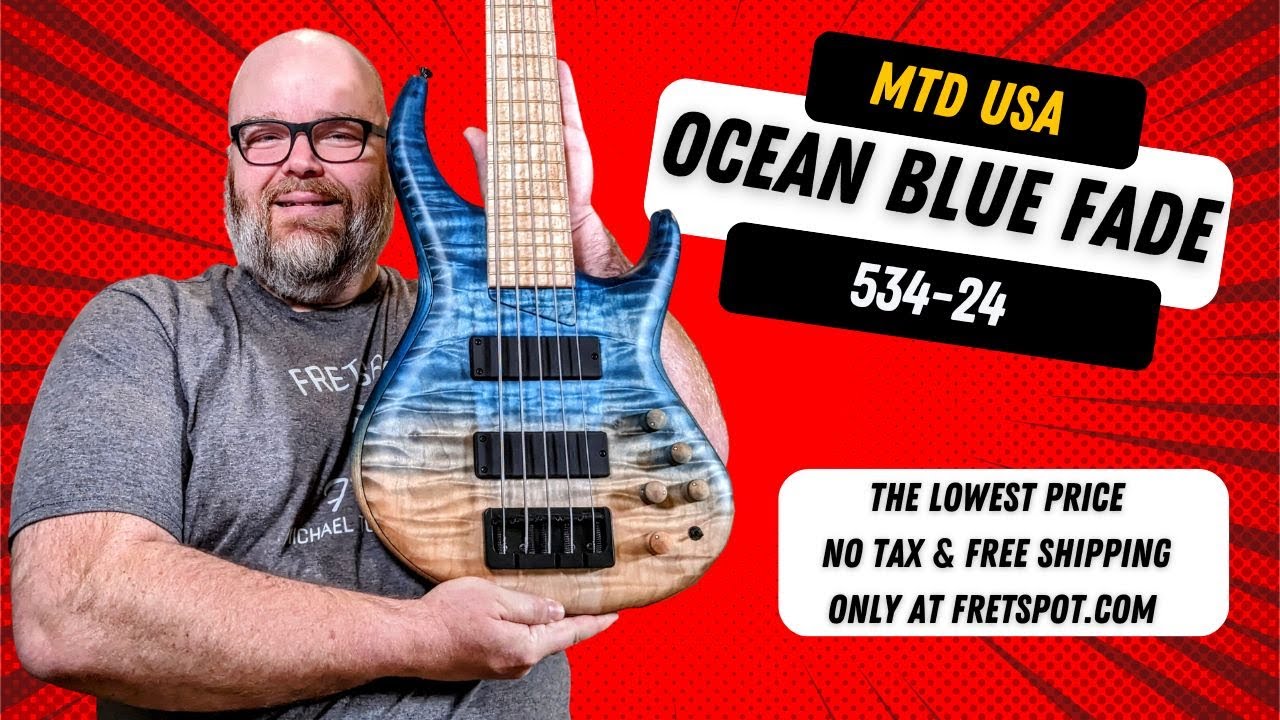 MTD 534 24 Ocean Blue Fade, Birdseye Maple, Ash Neck