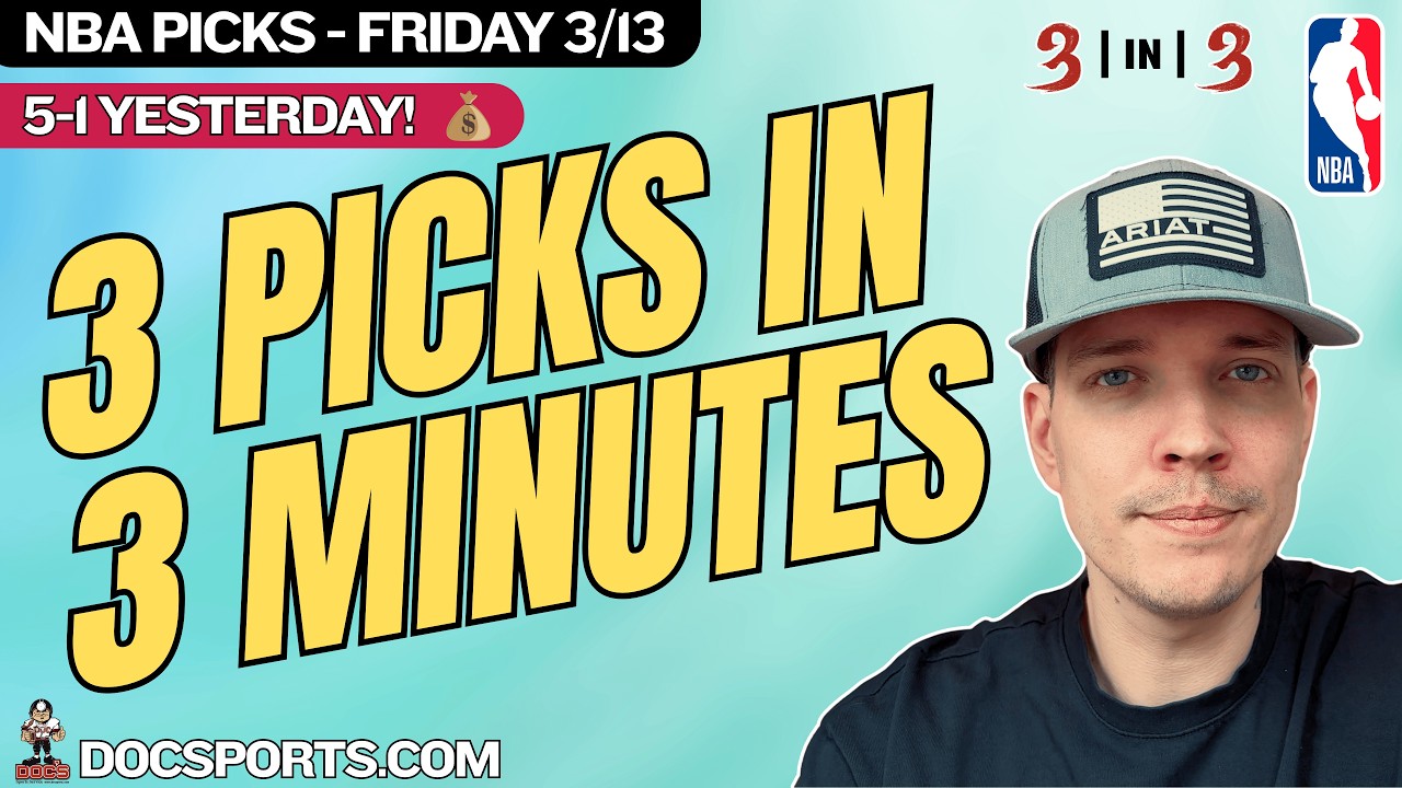 NBA PICKS | FRIDAY 3/12/26 | 3 PICKS in 3 MINUTES | NBA TODAY | AUGUST YOUNG