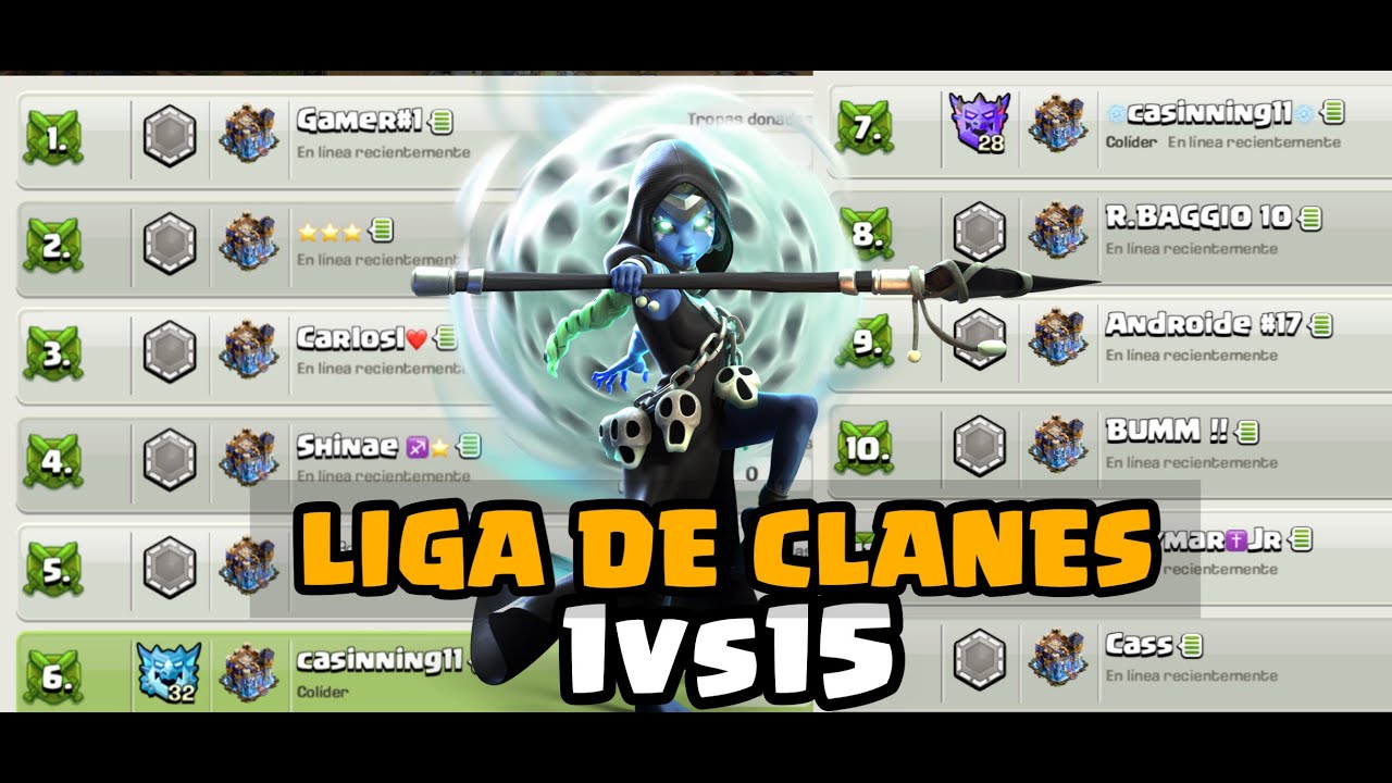 DÍA 1 en LIGA DE CLANES en solitario con 15 aldeas.