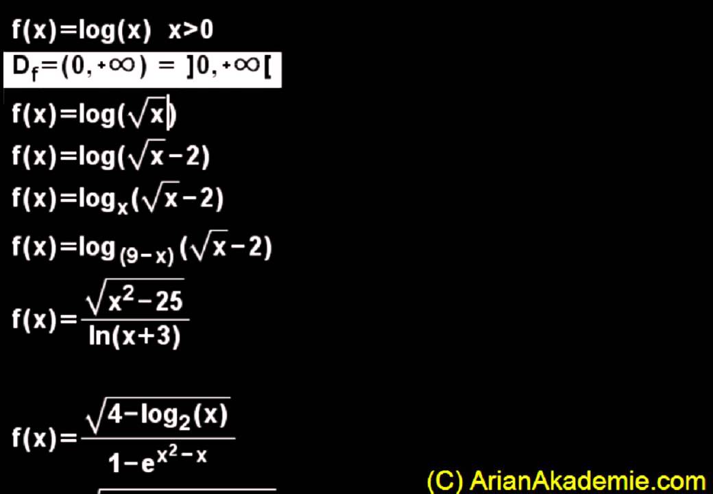 Logarithmus Definitionsbereich - Video 10