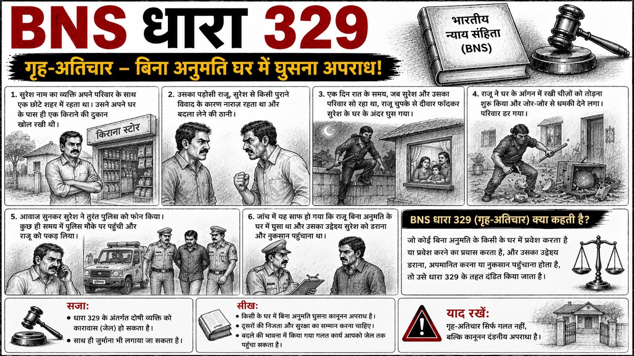 NEW STORY BNS DHARA SECTION 329 / गृह-अतिचार