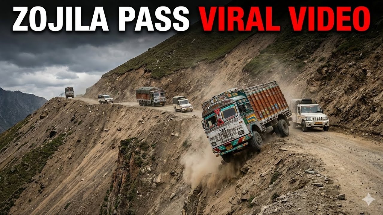 India&rsquo;s Dangerous Road Zojila Pass 😱- Snowfall update in Kashmir 2025❄️ #viralvideo #zojilapass 