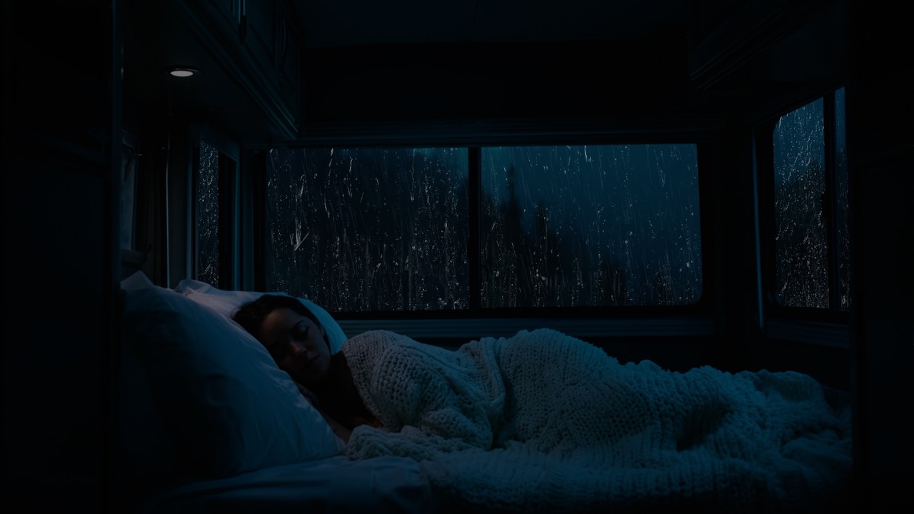 Nighttime Car Window Rain Sounds | White Noise Ambience for Deep Sleep and Ease