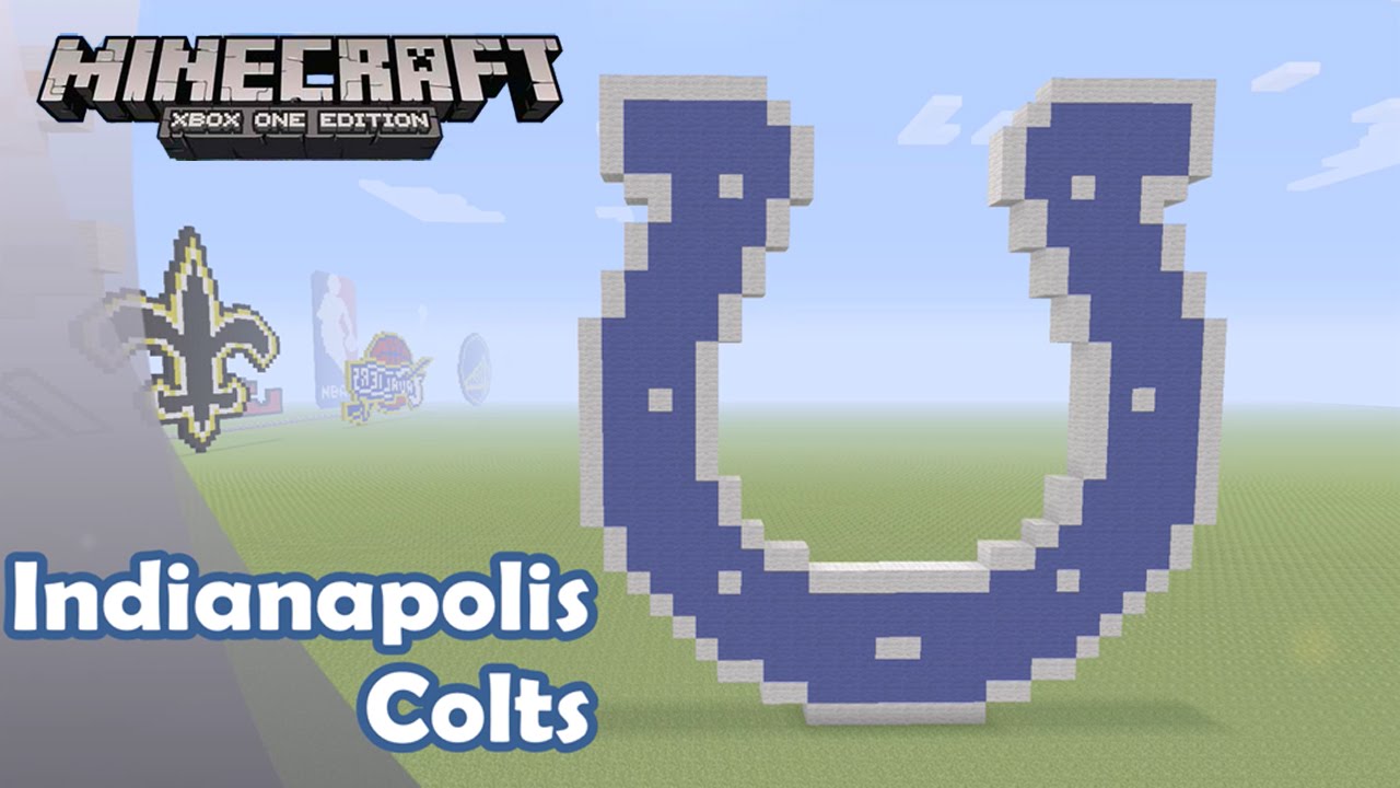 Minecraft Pixel Art Tutorial and Showcase Indianapolis Colts Logo NFL