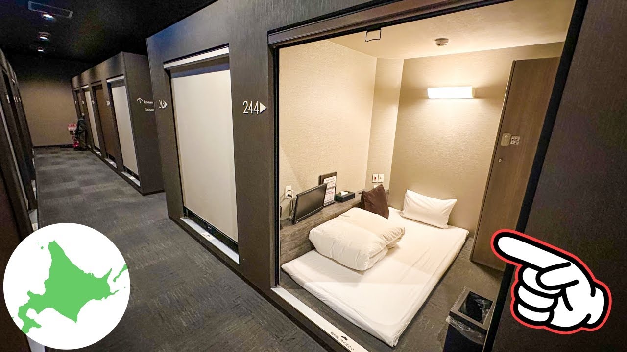 Лучшее впечатление от просторного капсульного отеля 😴🛌 Хоккайдо, Япония 🇯🇵 BIZCOURT CABIN SUSUKINO