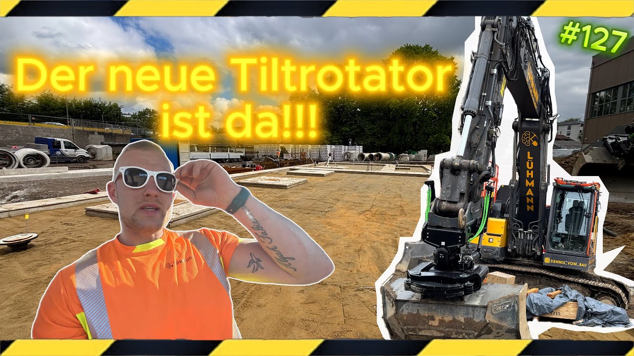 Neuer Tiltrotator f&uuml;r meinen Volvo ECR355e ist da/Feinplanum ziehen || Eine Woche Bau 127 ||