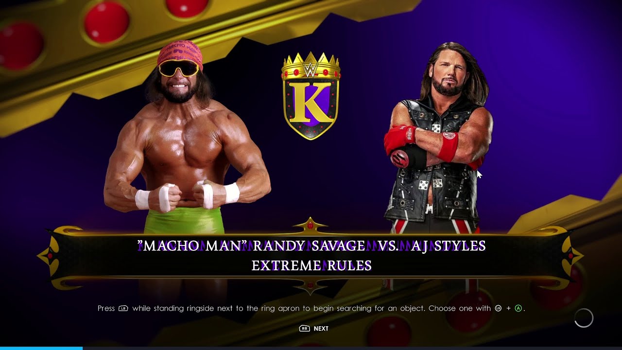 WWE 2K22 Macho Man Randy Savage Vs AJ Styles