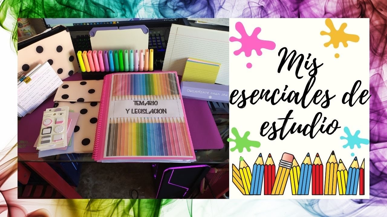 Mis esenciales de estudio en mi opozulo. Material escolar.