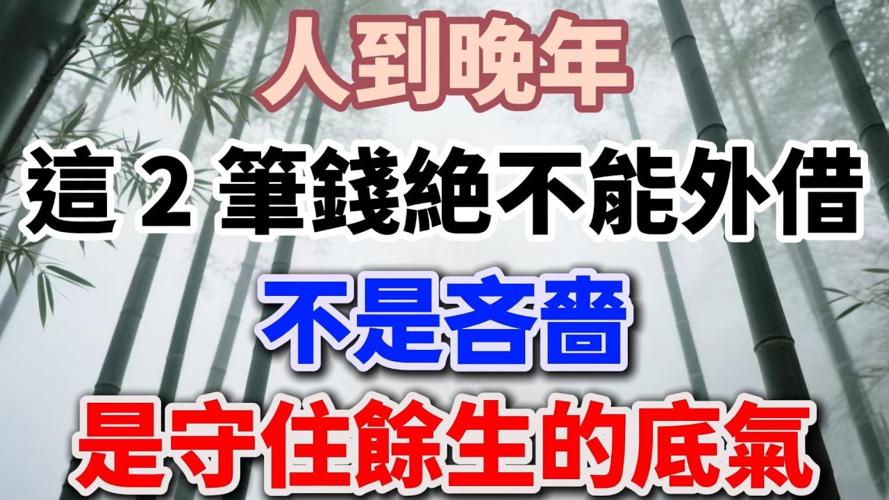 人到晚年，這 2 筆錢絶不能外借！不是吝嗇，是守住餘生的底氣【老輩的幸福】 #晚年生活 #中老年生活 #為人處世 #生活經驗 #情感故事 #老人 #幸福人生 #talks