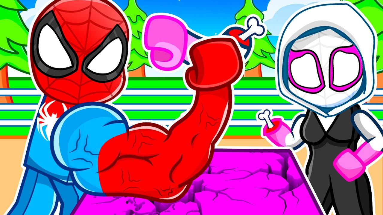 Roblox Arm Wrestling Simulator with Spiderman & Miles!
