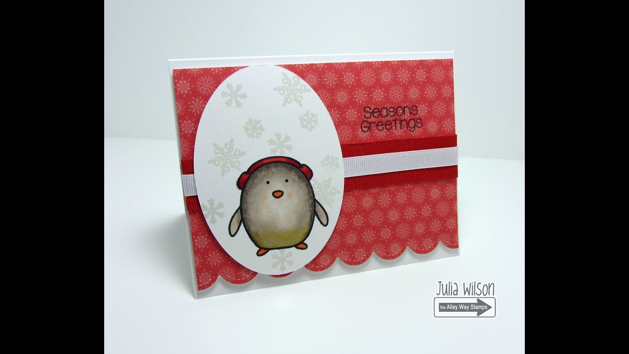 Penguin on Parade Christmas Card