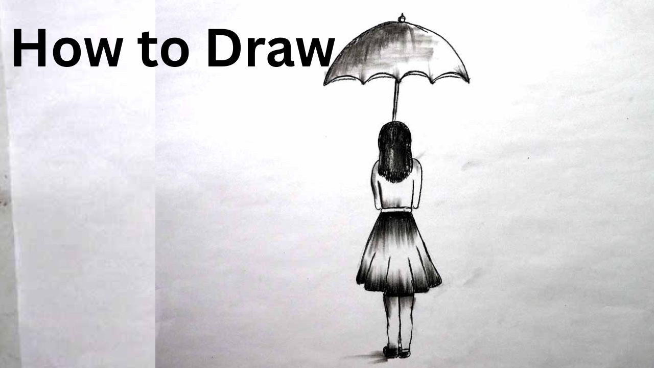 how to draw a girl with umbrella easy ☂️2026 #easydrawing #howtodraw