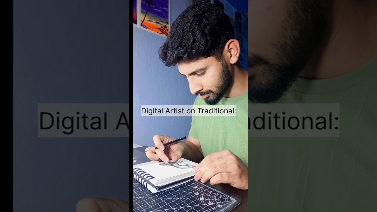 Digital Artist on Traditional Art form 😜😜 #shorts #youtubeshorts